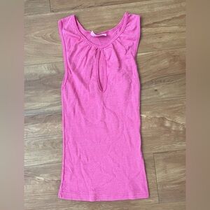 90’s Vintage Michael Stars Pink Sparkly Key Hole Top XS/S